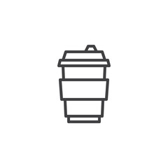Paper coffee cup line icon