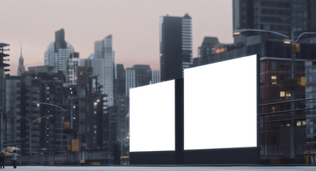 Blank advertising LED billboard installed outdoor. Generative ai.