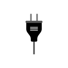 Plug silhouette icon on white background, vector illustration in flat design.