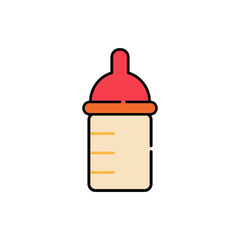 baby bottle isolated on white background, vector illustration in flat design.