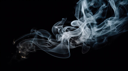 Fototapeta premium White Smoke On A Matte Black Background Created Using Artificial Intelligence For Graphic Works And Advertising