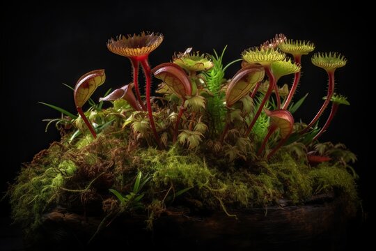 professional portrait of a sentient tropicalpunk carniverous plant | Created With Generative AI