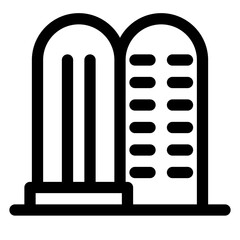 ビル、建物を表すラインスタイルのアイコン