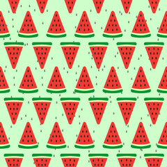 Seamless watermelon pattern with pastel background color