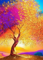 Obraz na płótnie Canvas Tree in the sun. Created with Generative AI technology.