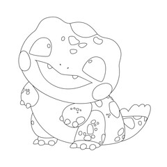 Cute little lizard with a kind smiling face and big eyes.