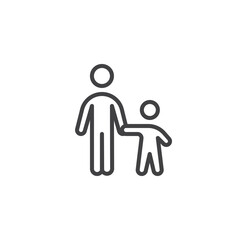 Father with child line icon
