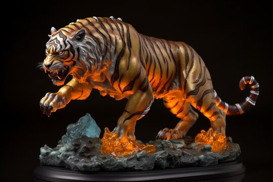 Molten tiger Statue | Created With Generative AI