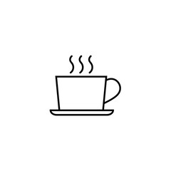 Cup of coffee and tea line icon, logo vector