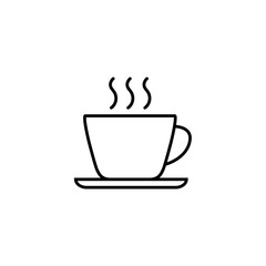 Cup of coffee and tea line icon, logo vector