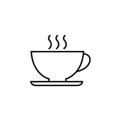 Cup of coffee and tea line icon, logo vector