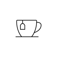 Cup of coffee and tea line icon, logo vector