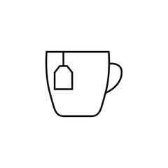Cup of coffee and tea line icon, logo vector