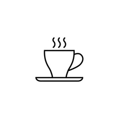 Cup of coffee and tea line icon, logo vector