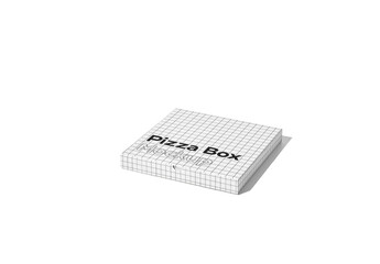 Mockup of customizable closed cardboard pizza box available against customizable color background