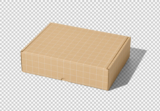 Mockup of customizable closed small cardboard box available against customizable color background
