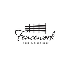 Vintage Fence and deck logo vector design for inspiration
