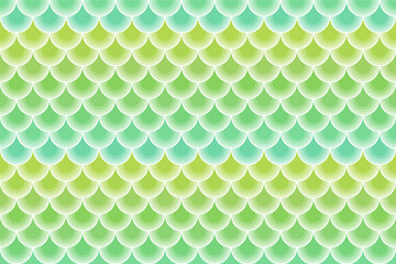 Seamless fish scale background in gradient green colors. Pattern swatch included. © Torico