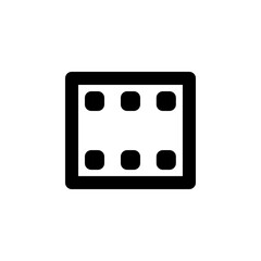 Photo video film frame tape, line web or mobile interface vector icon