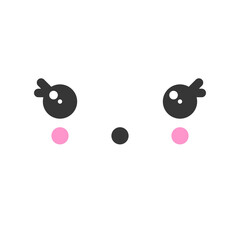 Obraz premium Pretty kawaii cute emotion face, emoticon vector icon