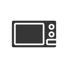 Microwave cooker glyph single isolated vector icon