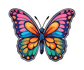 Colorful butterfly Logo, butterfly Sticker, Pastel cute colors