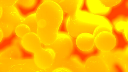 orange honey color reflecting fantastic bland liquid background - abstract 3D rendering