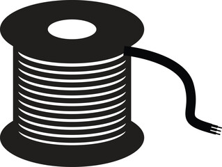 coil with wound wire icon on white background. coil cable sign. electrical Cable symbol. wire icon logo. flat style.