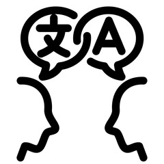 言語、翻訳を表すラインスタイルのアイコン