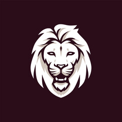 Fierce Lion head vector illustration template. Big cat logo clipart. Can be used for badges, banners, or signs.
