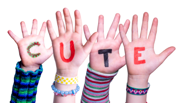 Children Hands Building Word Cute, Isolated Background