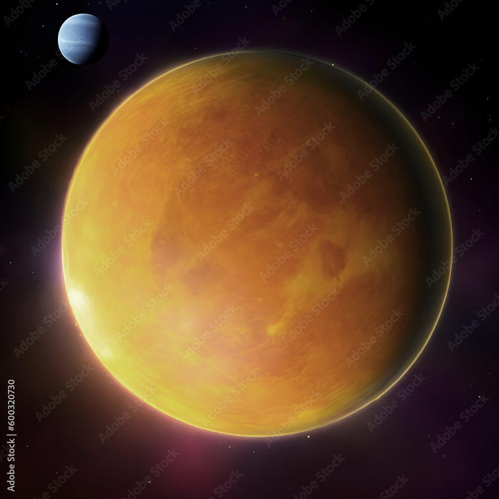Wall mural exoplanet in outer space. extraterrestrial solar system. generative artificial intelligence