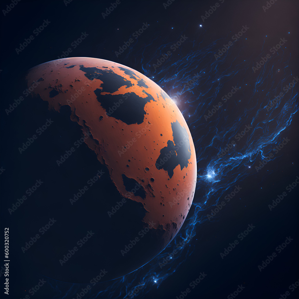 Wall mural exoplanet in outer space. extraterrestrial solar system. generative artificial intelligence