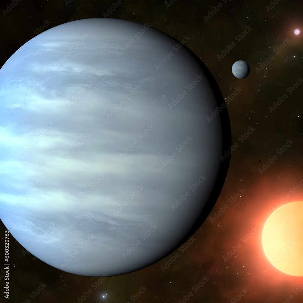 Wall mural exoplanet in outer space. extraterrestrial solar system. generative artificial intelligence