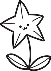 Starflower Doodle Element