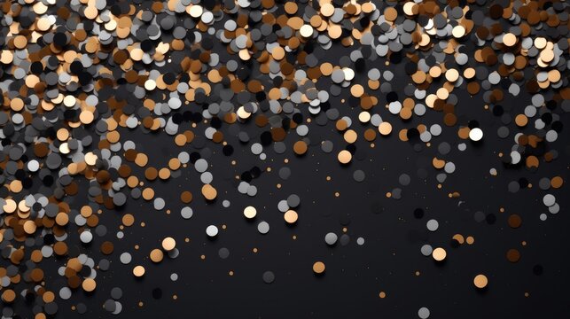 New Year's background with a luxurious touch with a glamor design. Charming  celebratory background with golden confetti. Generative AI.