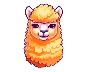 Colorful alpaca Logo, llama Sticker, Pastel cute colors