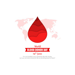 Vector illustration of World Blood Donor Day social media story mockup template