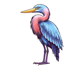 Blue Heron Logo, Blue Heron Sticker, Pastel cute colors