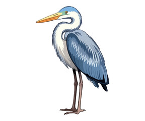 Blue Heron Logo, Blue Heron Sticker, Pastel cute colors