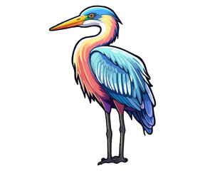 Blue Heron Logo, Blue Heron Sticker, Pastel cute colors