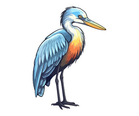 Blue Heron Logo, Blue Heron Sticker, Pastel cute colors