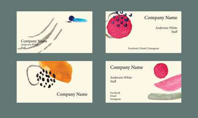 business card package template abstract watercolor