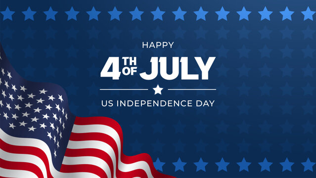 US Independence Day July 4th banner illustration on decorative background