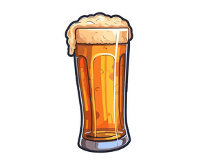 Beer in glass mug with foam