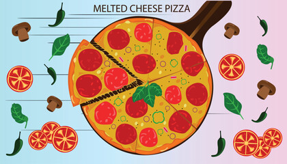 Food Pizza Illustration Vector Logo and Mascot Template