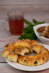 Recipe Maarouk of Aleppo, soft brioche with date paste, High quality photo
