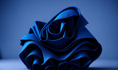 Default 3d render abstract background with folded textile, fabric, wallpaper, AI generated.