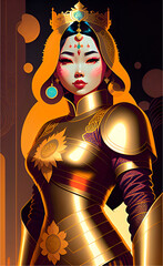 Fantasy Queen in Golden Armour