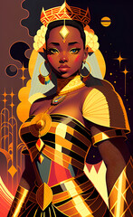 Fantasy Queen in Golden Armour